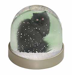 Black Persian Cat Snow Globe Photo Waterball