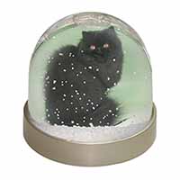 Black Persian Cat Snow Globe Photo Waterball