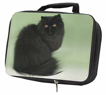 Black Persian Cat Black Insulated School Lunch Box/Picnic Bag