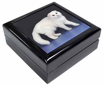 White Scottish Fold Cat Keepsake/Jewellery Box