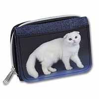 White Scottish Fold Cat Unisex Denim Purse Wallet