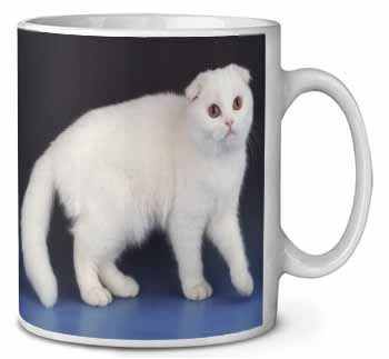 White Scottish Fold Cat Ceramic 10oz Coffee Mug/Tea Cup