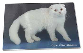 Large Glass Cutting Chopping Board Scottish Fold Cat 