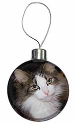 Beautiful Tabby Cat Christmas Bauble