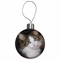 Beautiful Tabby Cat Christmas Bauble