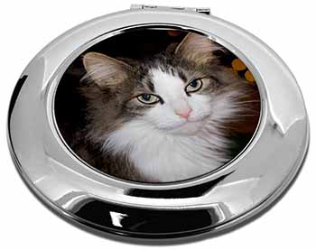 Beautiful Tabby Cat Make-Up Round Compact Mirror