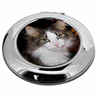 Beautiful Tabby Cat Make-Up Round Compact Mirror