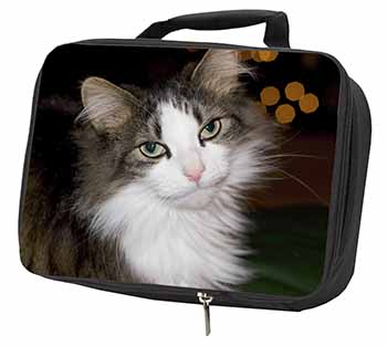 Beautiful Tabby Cat Black Insulated School Lunch Box/Picnic Bag