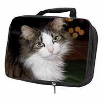 Beautiful Tabby Cat Black Insulated School Lunch Box/Picnic Bag
