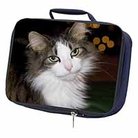 Beautiful Tabby Cat Navy Insulated School Lunch Box/Picnic Bag