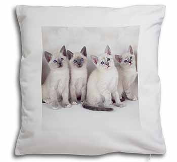 Snowshoe Kittens Snow Shoe Cats Soft White Velvet Feel Scatter Cushion