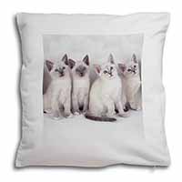 Snowshoe Kittens Snow Shoe Cats Soft White Velvet Feel Scatter Cushion