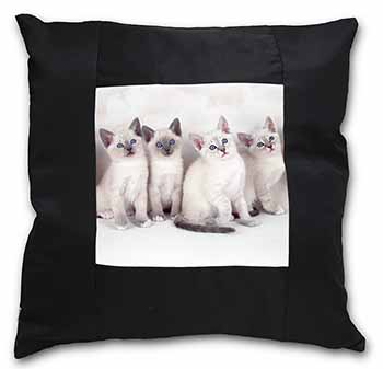 Snowshoe Kittens Snow Shoe Cats Black Satin Feel Scatter Cushion