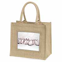 Snowshoe Kittens Snow Shoe Cats Natural/Beige Jute Large Shopping Bag