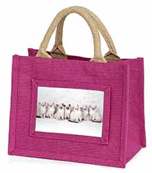 Snowshoe Kittens Snow Shoe Cats Little Girls Small Pink Jute Shopping Bag