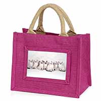 Snowshoe Kittens Snow Shoe Cats Little Girls Small Pink Jute Shopping Bag