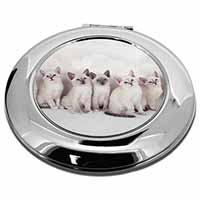 Snowshoe Kittens Snow Shoe Cats Make-Up Round Compact Mirror