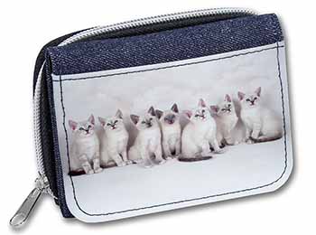 Snowshoe Kittens Snow Shoe Cats Unisex Denim Purse Wallet