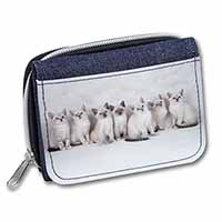 Snowshoe Kittens Snow Shoe Cats Unisex Denim Purse Wallet