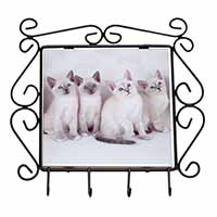 Snowshoe Kittens Snow Shoe Cats Wrought Iron Key Holder Hooks