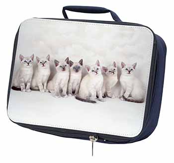 Snowshoe Kittens Snow Shoe Cats Navy Insulated School Lunch Box/Picnic Bag