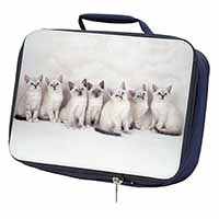 Snowshoe Kittens Snow Shoe Cats Navy Insulated School Lunch Box/Picnic Bag