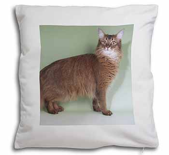 Ginger Somali Cat Soft White Velvet Feel Scatter Cushion