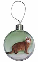 Ginger Somali Cat Christmas Bauble