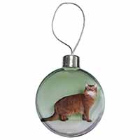 Ginger Somali Cat Christmas Bauble