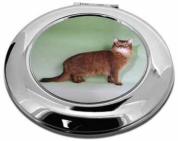 Ginger Somali Cat Make-Up Round Compact Mirror