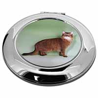 Ginger Somali Cat Make-Up Round Compact Mirror