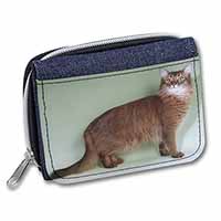 Ginger Somali Cat Unisex Denim Purse Wallet