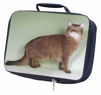 Ginger Somali Cat Navy Insulated School Lunch Box/Picnic Bag