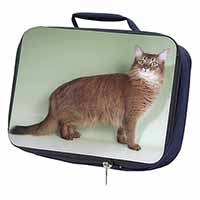 Ginger Somali Cat Navy Insulated School Lunch Box/Picnic Bag