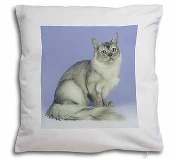 Silver Coat Tiffanie Cat Soft White Velvet Feel Scatter Cushion
