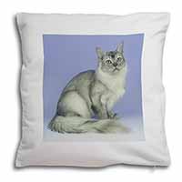 Silver Coat Tiffanie Cat Soft White Velvet Feel Scatter Cushion