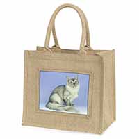 Silver Coat Tiffanie Cat Natural/Beige Jute Large Shopping Bag