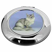 Silver Coat Tiffanie Cat Make-Up Round Compact Mirror