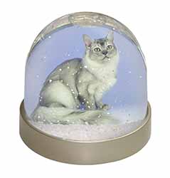 Silver Coat Tiffanie Cat Snow Globe Photo Waterball