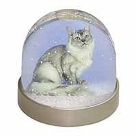 Silver Coat Tiffanie Cat Snow Globe Photo Waterball