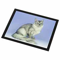 Silver Coat Tiffanie Cat Black Rim High Quality Glass Placemat