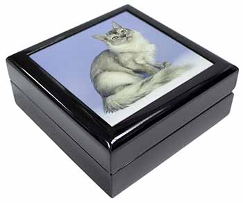 Silver Coat Tiffanie Cat Keepsake/Jewellery Box