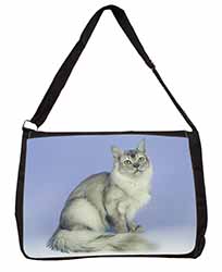 Silver Coat Tiffanie Cat Large Black Laptop Shoulder Bag School/College