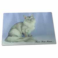 Large Glass Cutting Chopping Board Tiffanie Cat 