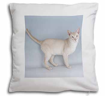 Tonkinese Cat Soft White Velvet Feel Scatter Cushion