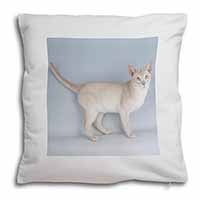 Tonkinese Cat Soft White Velvet Feel Scatter Cushion