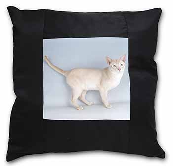 Tonkinese Cat Black Satin Feel Scatter Cushion