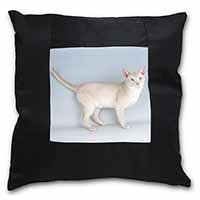 Tonkinese Cat Black Satin Feel Scatter Cushion