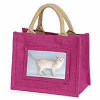 Tonkinese Cat Little Girls Small Pink Jute Shopping Bag