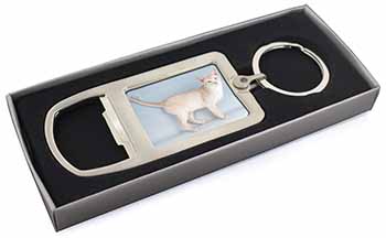 Tonkinese Cat Chrome Metal Bottle Opener Keyring in Box